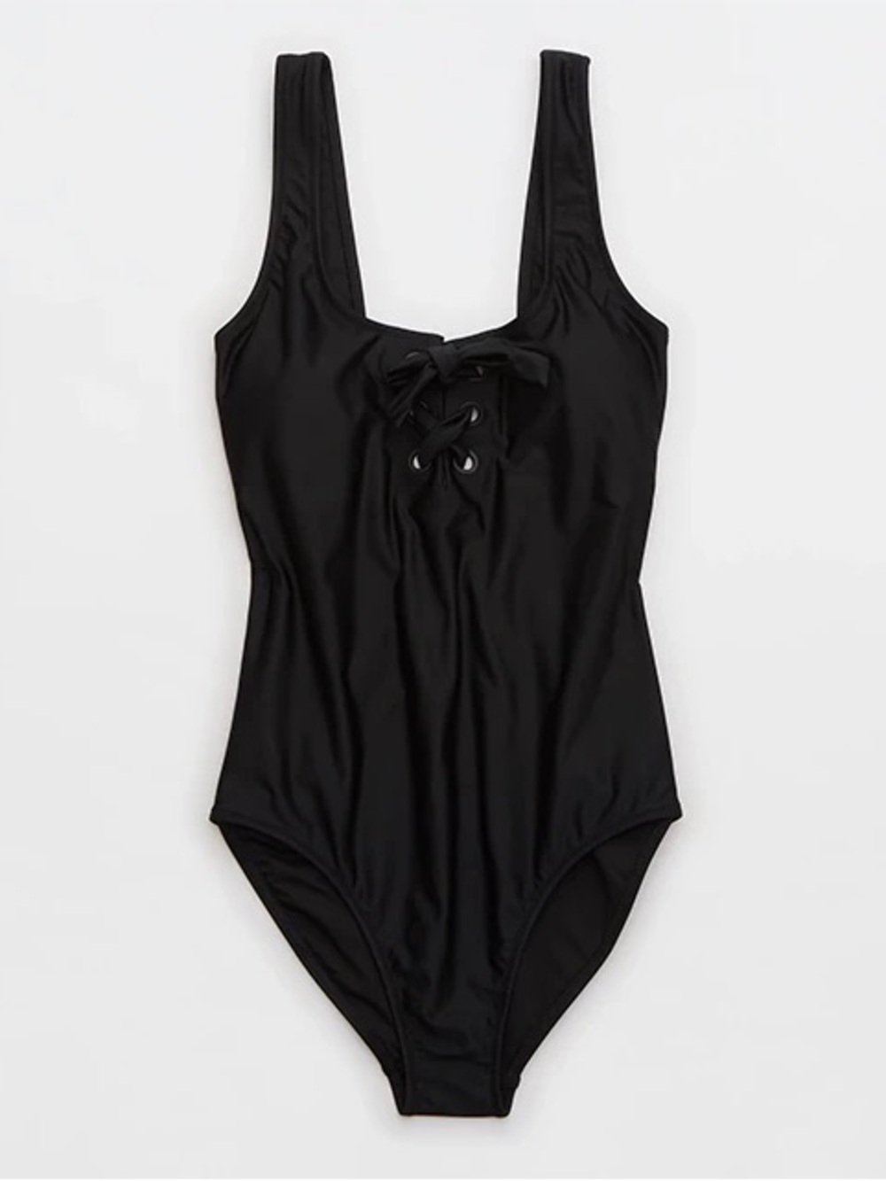 Aerie Women's Black One Piece Swimsuit Lace-Up Front Size Small